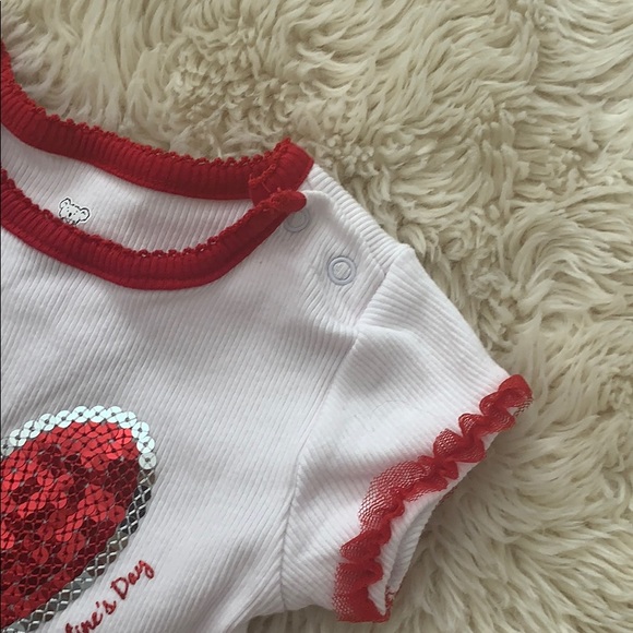 KOALA KIDS Toddler Girl “My first Valentine’s Day” Ruffled Red & White Tutu 18M - Picture 4 of 7